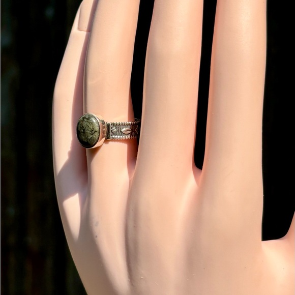 Lianite and solid 925 sterling silver ring - Picture 12 of 13